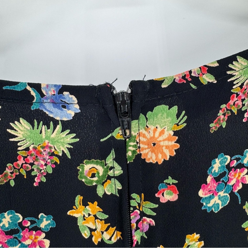 Vintage 90s Y2K‎ Fairy Grunge Betsey Johnson LS Floral Mini Dress Black Size 6 - Picture 11 of 11
